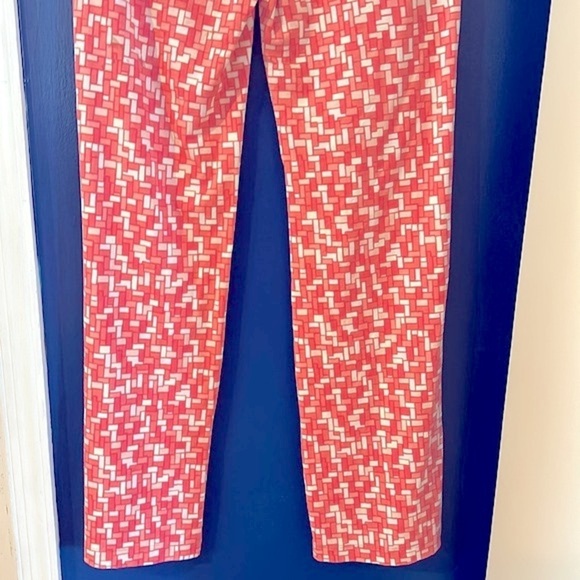 Women’s Coral & White Geometric Print Catalina Cloth Stretch Pull Up Pants Sz XS - Picture 8 of 10